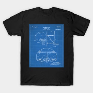 Basketball Net Patent - Basketball Fan Coach Player Art - Blueprint T-Shirt